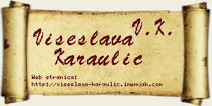 Višeslava Karaulić vizit kartica